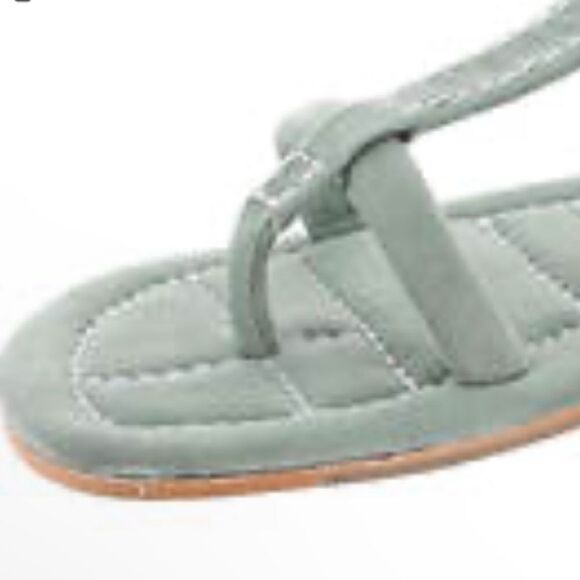 NIB New Free People Silver/Light Gray Hadden Leather Slip On Sandal Size 9 Boho - Picture 3 of 12